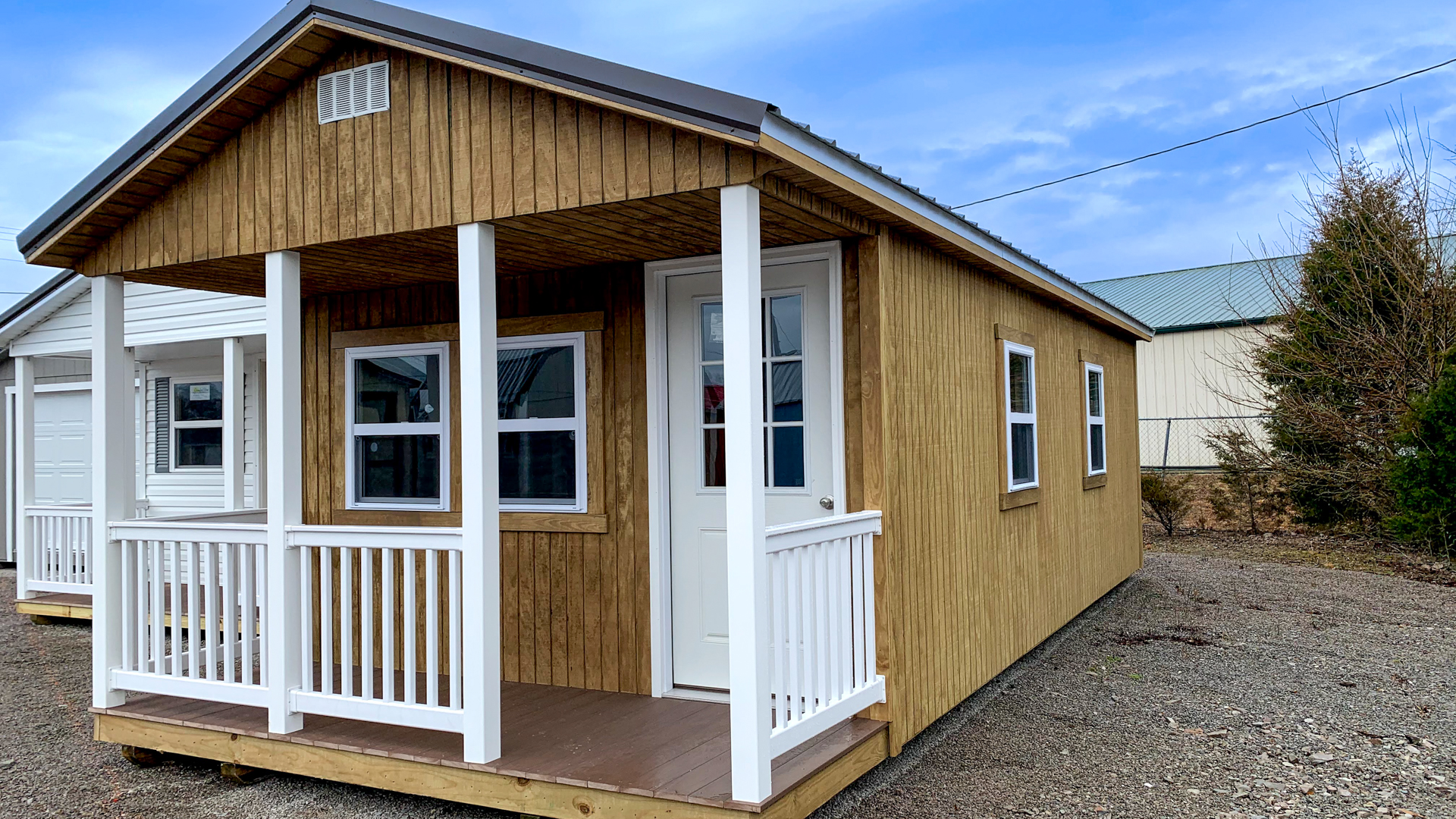 exterior of cabin shed for sheds with loft and porch for sale in KY and TN article