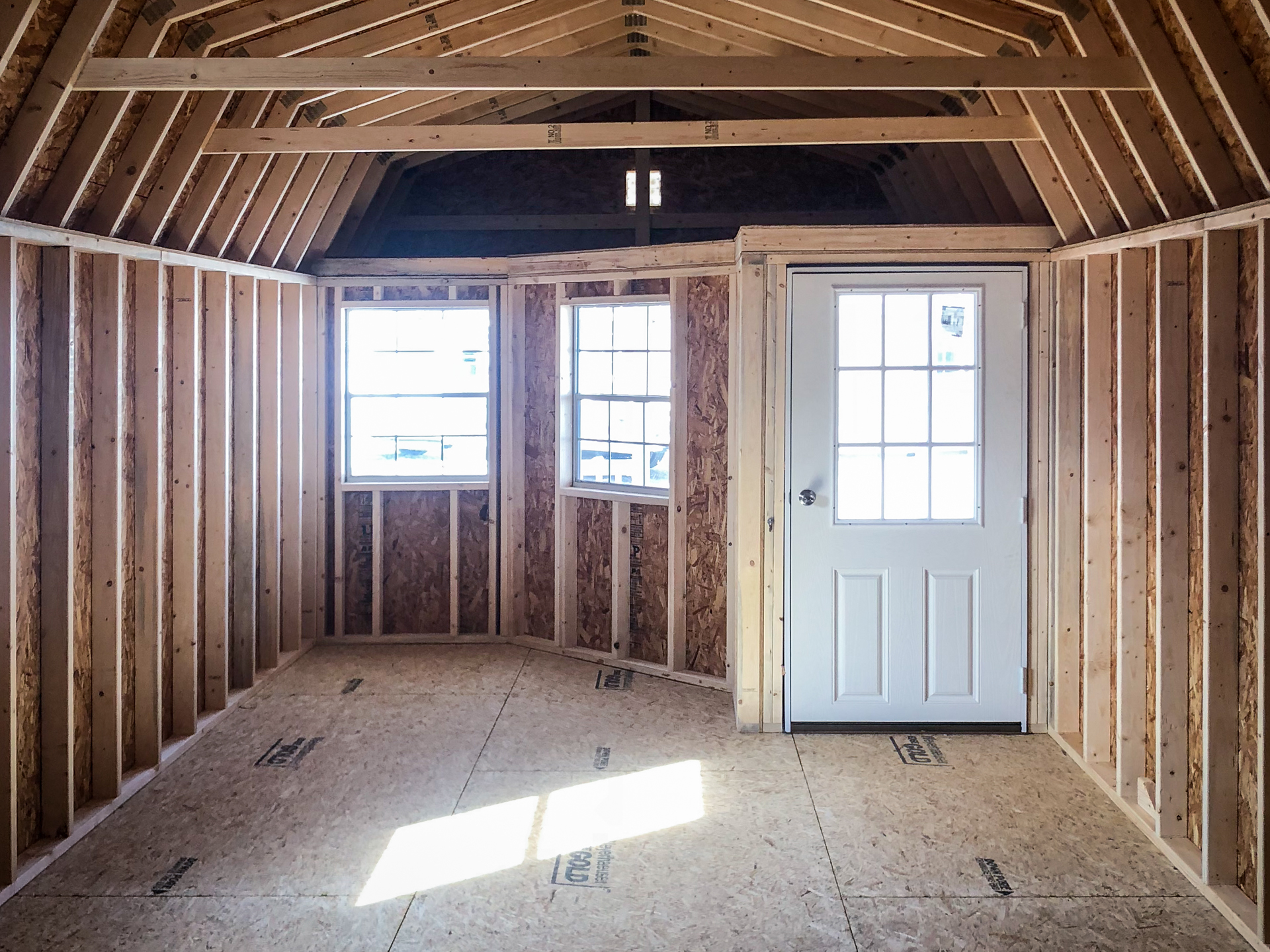 Interior of a lofted barn cabin in Kentucky